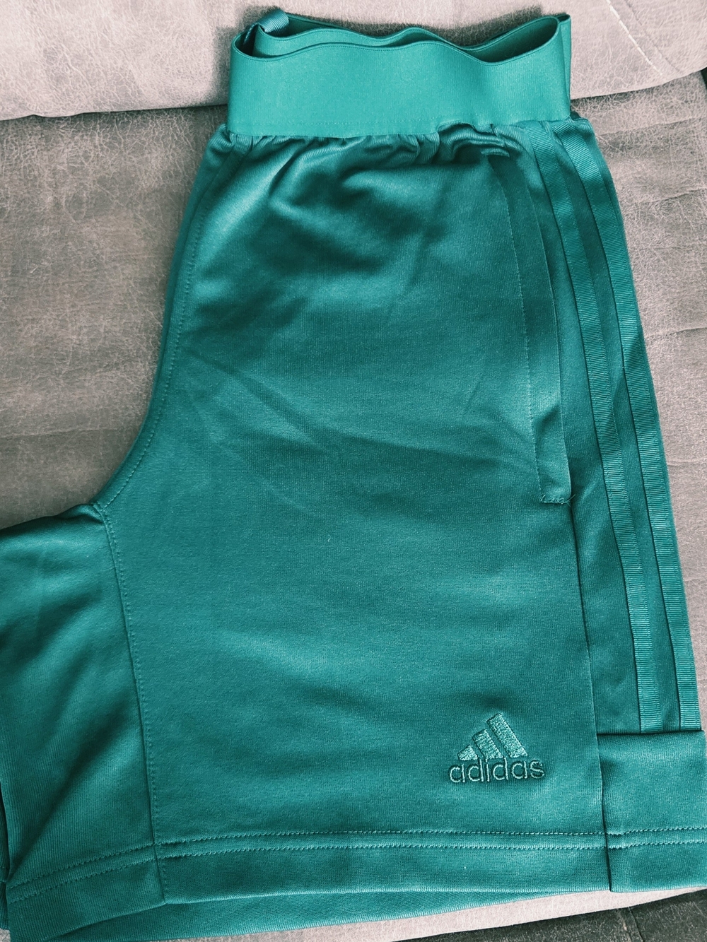 adidas Teal Athletic Shorts with Side Stripes